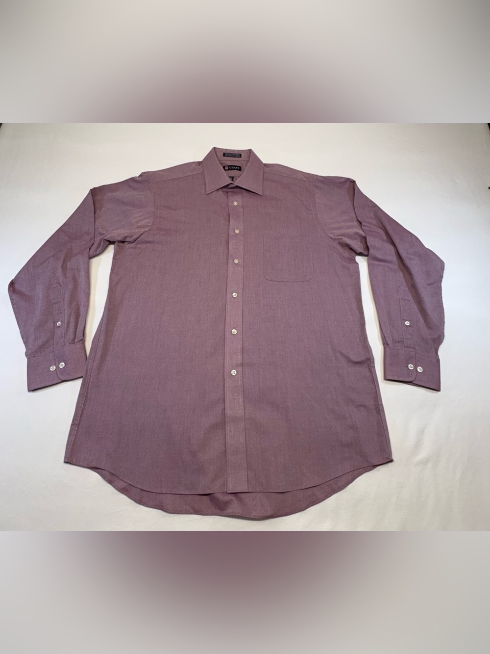 Chaps Men’s Wrinkle Free Dress Shirt -Regular Fit -PurpleTextuted -16-16.5/34-35